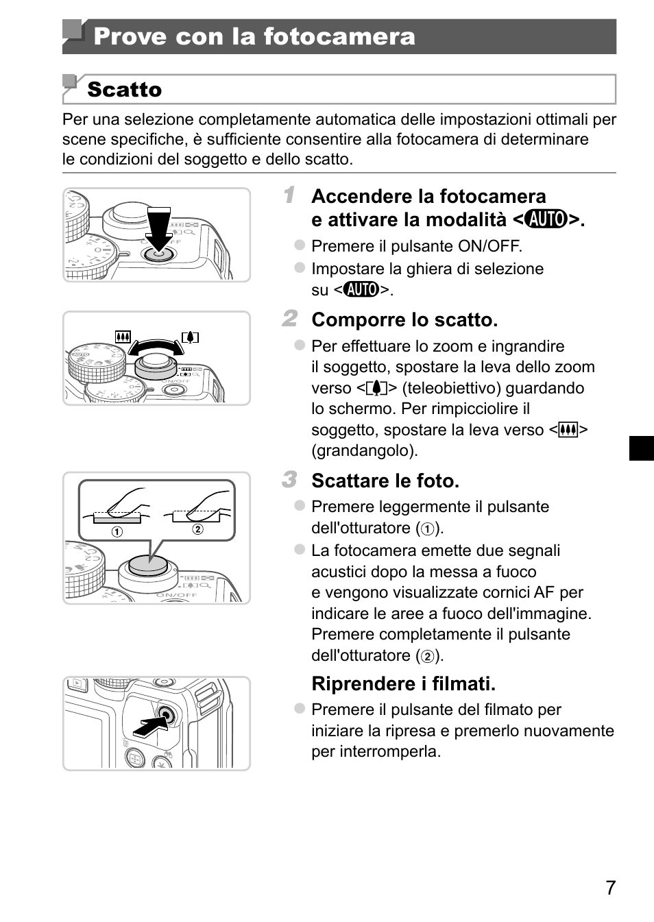 Prove con la fotocamera | Canon PowerShot G15 User Manual | Page 39 / 146