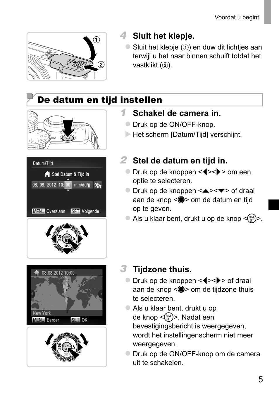 De datum en tijd instellen | Canon PowerShot G15 User Manual | Page 45 / 146
