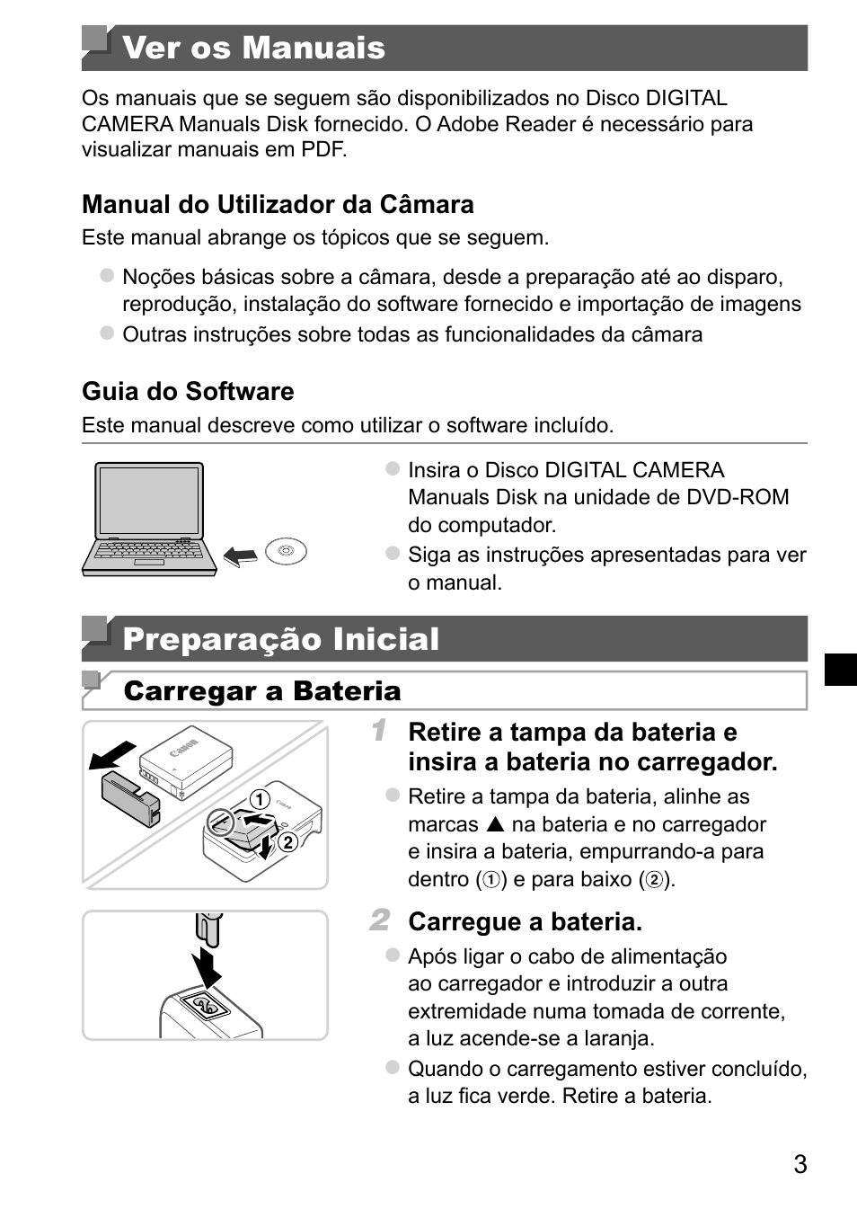 Ver os manuais, Preparação inicial | Canon PowerShot G15 User Manual | Page 51 / 146