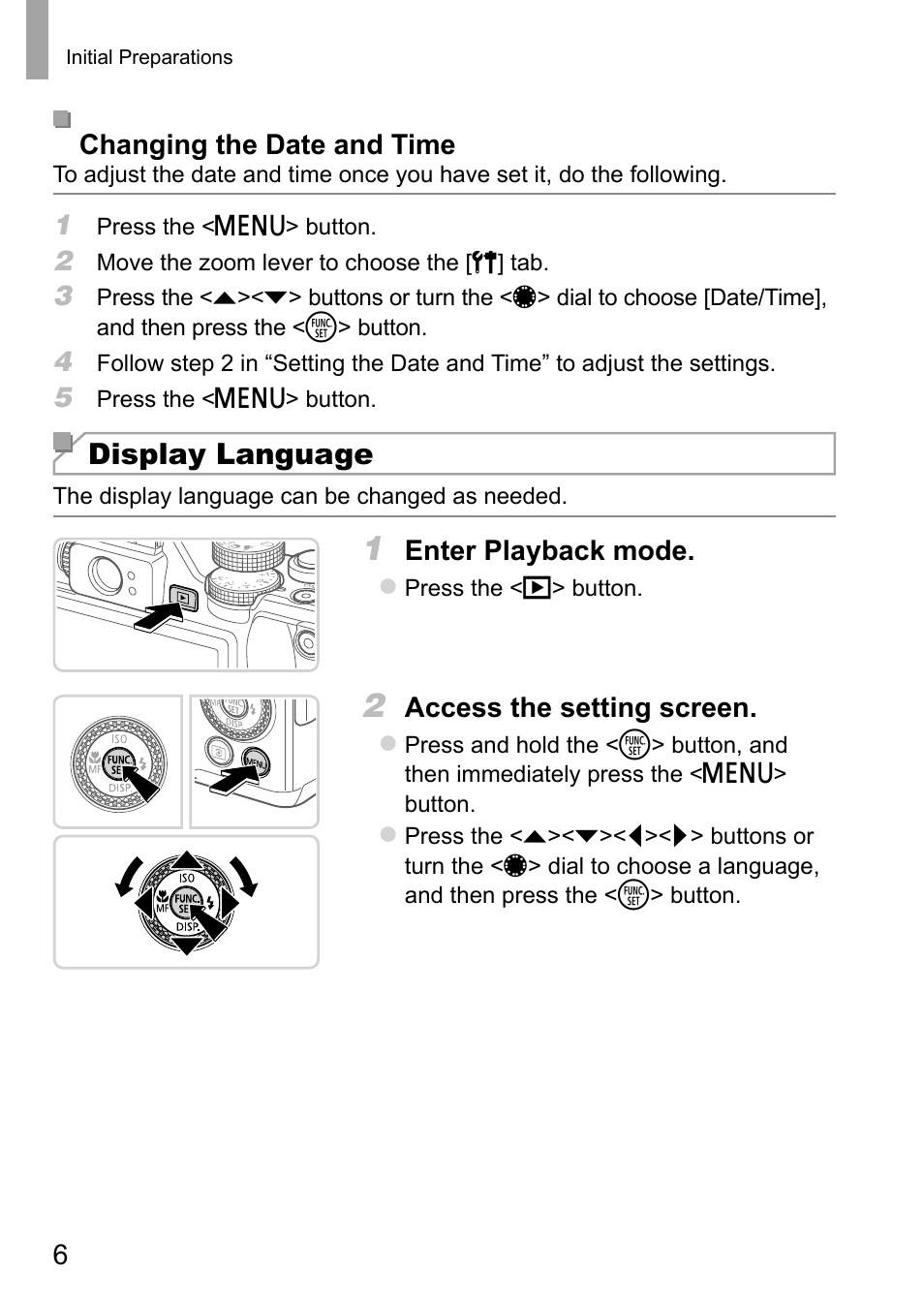 Display language | Canon PowerShot G15 User Manual | Page 6 / 146