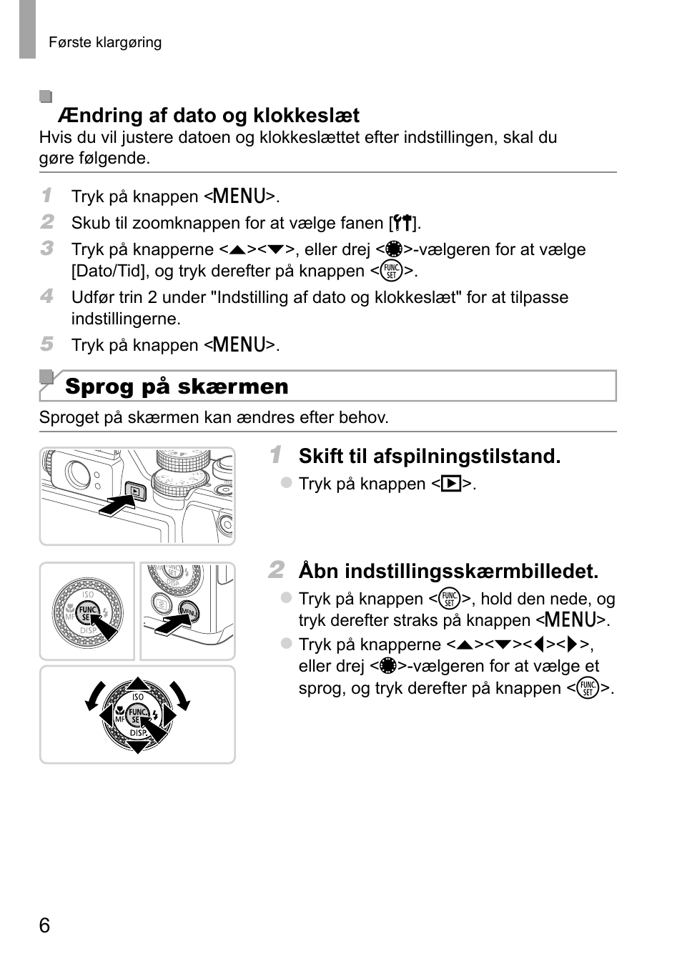 Sprog på skærmen | Canon PowerShot G15 User Manual | Page 62 / 146