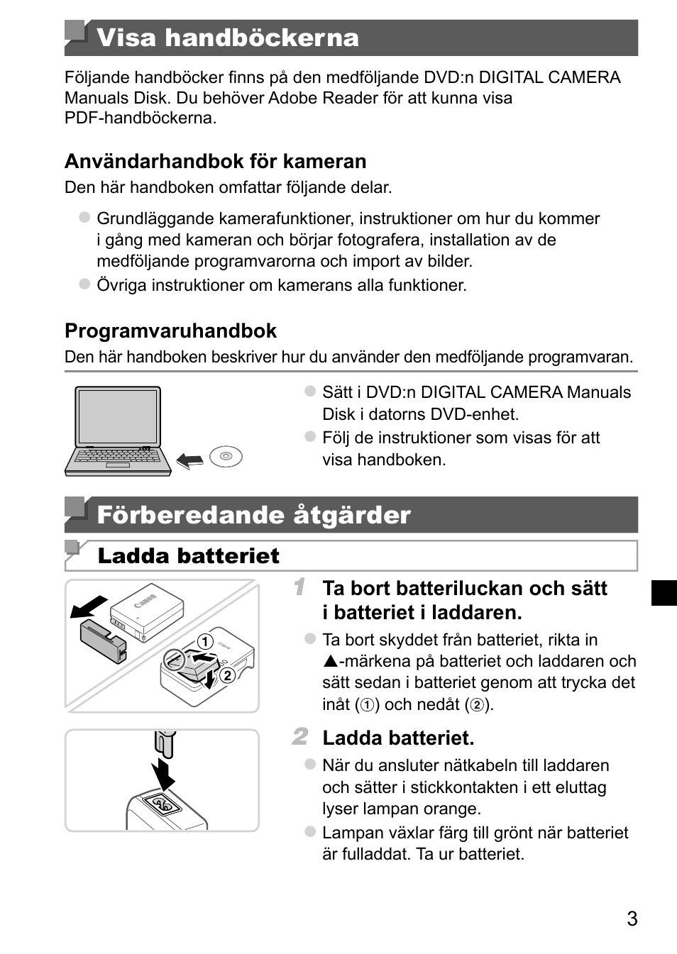 Visa handböckerna, Förberedande åtgärder | Canon PowerShot G15 User Manual | Page 67 / 146