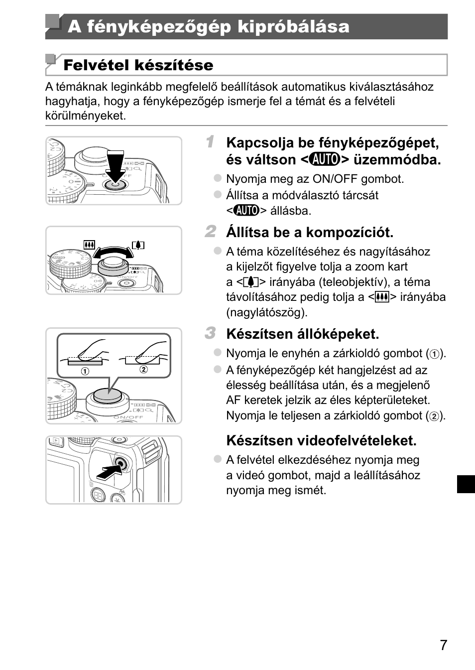 A fényképezőgép kipróbálása | Canon PowerShot G15 User Manual | Page 95 / 146