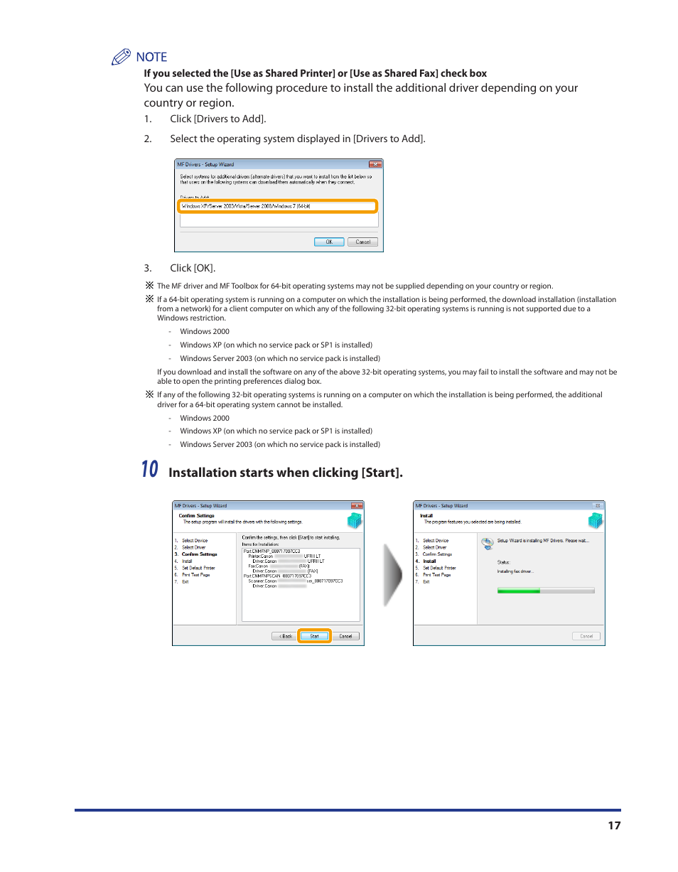 Installation starts when clicking [start | Canon i-SENSYS MF5980dw User Manual | Page 18 / 40