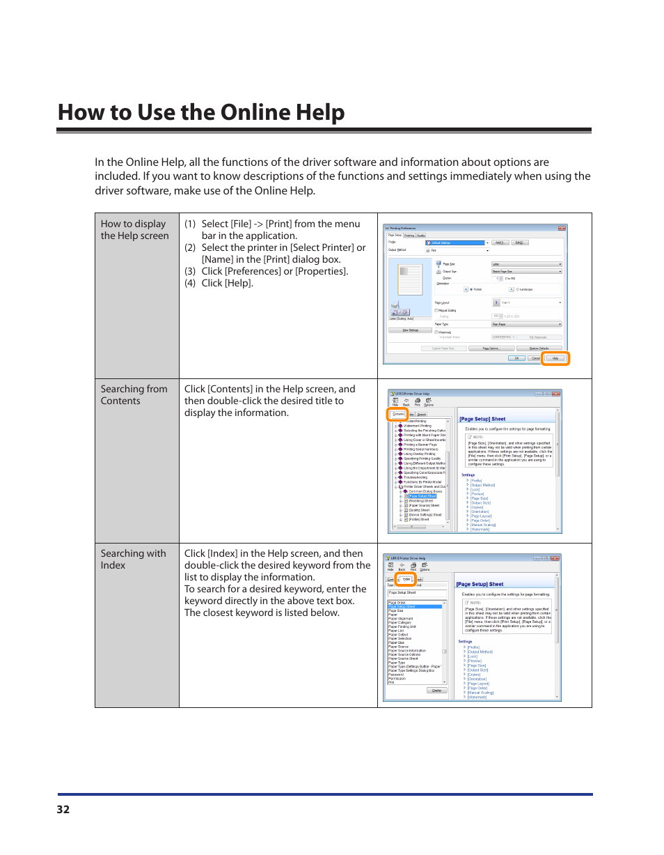 How to use the online help | Canon i-SENSYS MF5980dw User Manual | Page 33 / 40