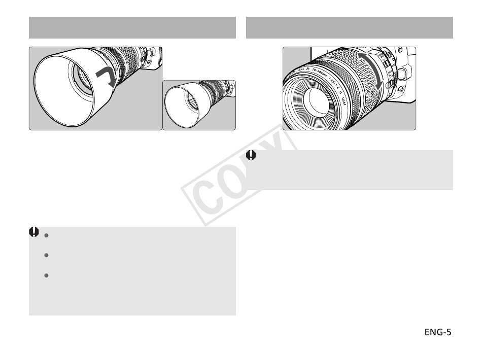 Cop y | Canon EF 70-300mm f4-5.6 IS USM User Manual | Page 6 / 14