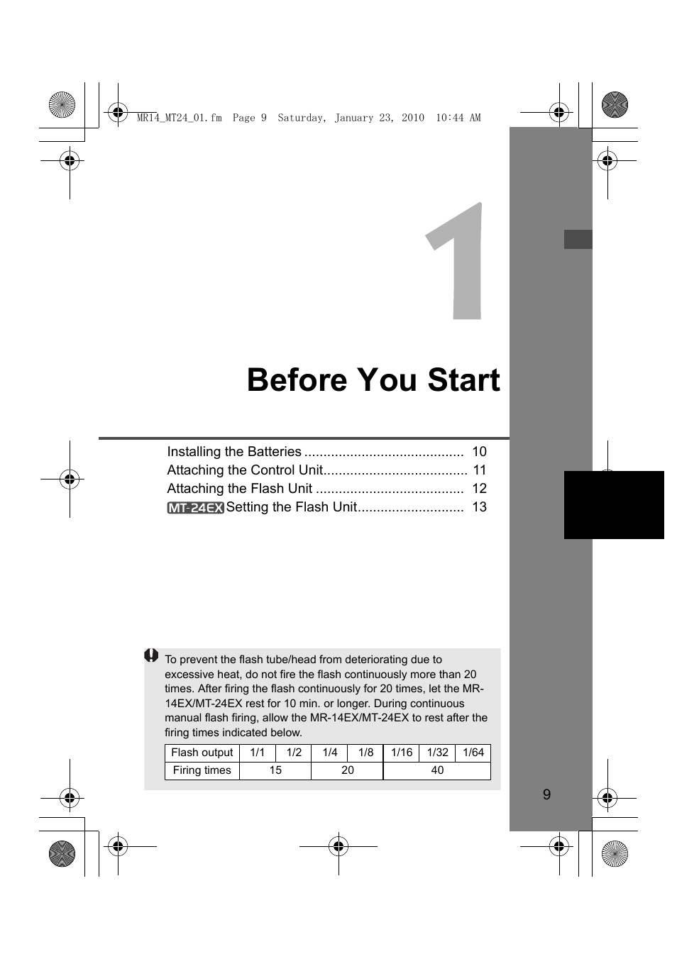 Before you start | Canon Macro Twin Lite MT-24EX User Manual | Page 11 / 136