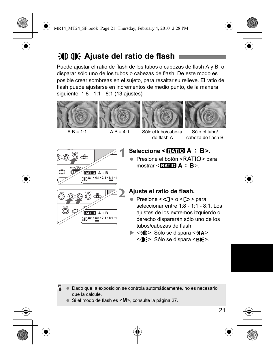 Mn ajuste del ratio de flash | Canon Macro Twin Lite MT-24EX User Manual | Page 111 / 136