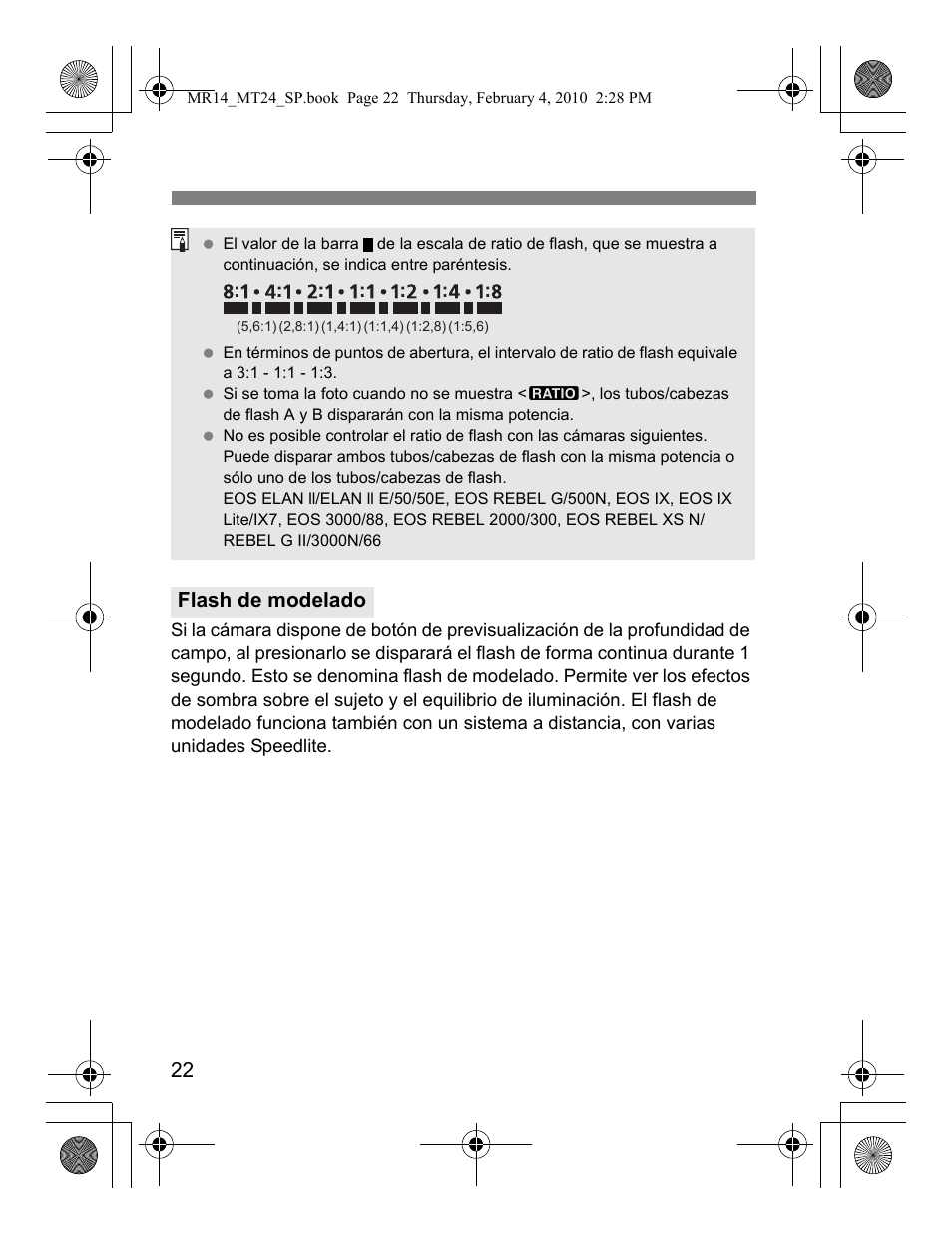 Flash de modelado | Canon Macro Twin Lite MT-24EX User Manual | Page 112 / 136