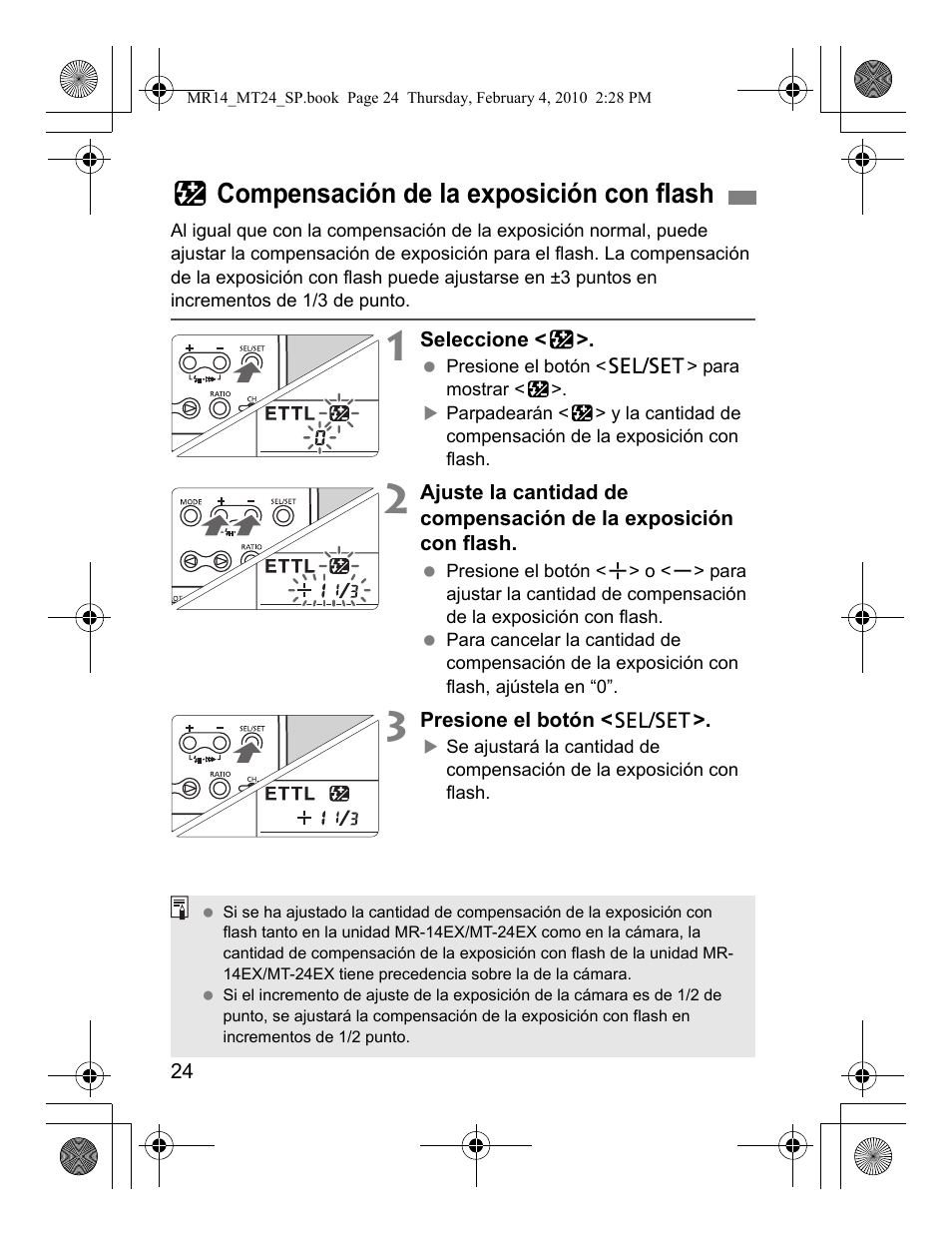 Fcompensación de la exposición con flash | Canon Macro Twin Lite MT-24EX User Manual | Page 114 / 136