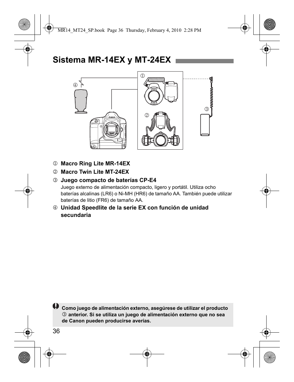 Sistema mr-14ex y mt-24ex | Canon Macro Twin Lite MT-24EX User Manual | Page 126 / 136