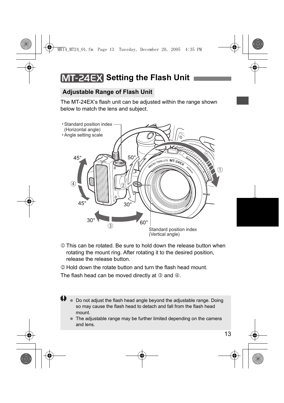 Setting the flash unit | Canon Macro Twin Lite MT-24EX User Manual | Page 15 / 136