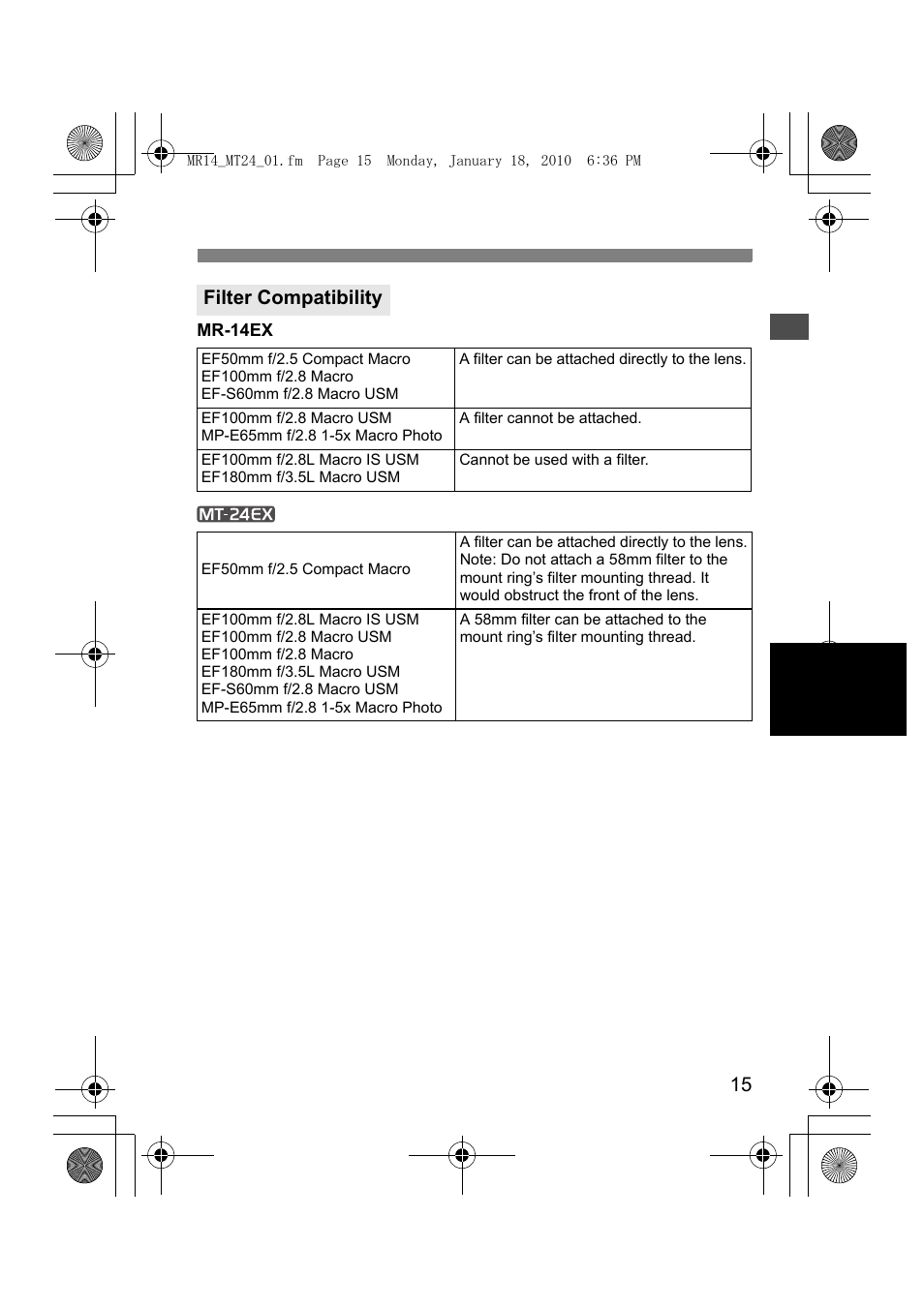 Canon Macro Twin Lite MT-24EX User Manual | Page 17 / 136