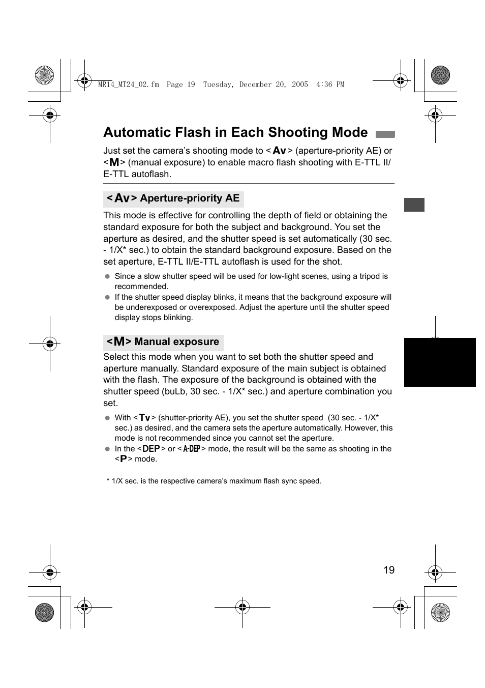 Automatic flash in each shooting mode | Canon Macro Twin Lite MT-24EX User Manual | Page 21 / 136