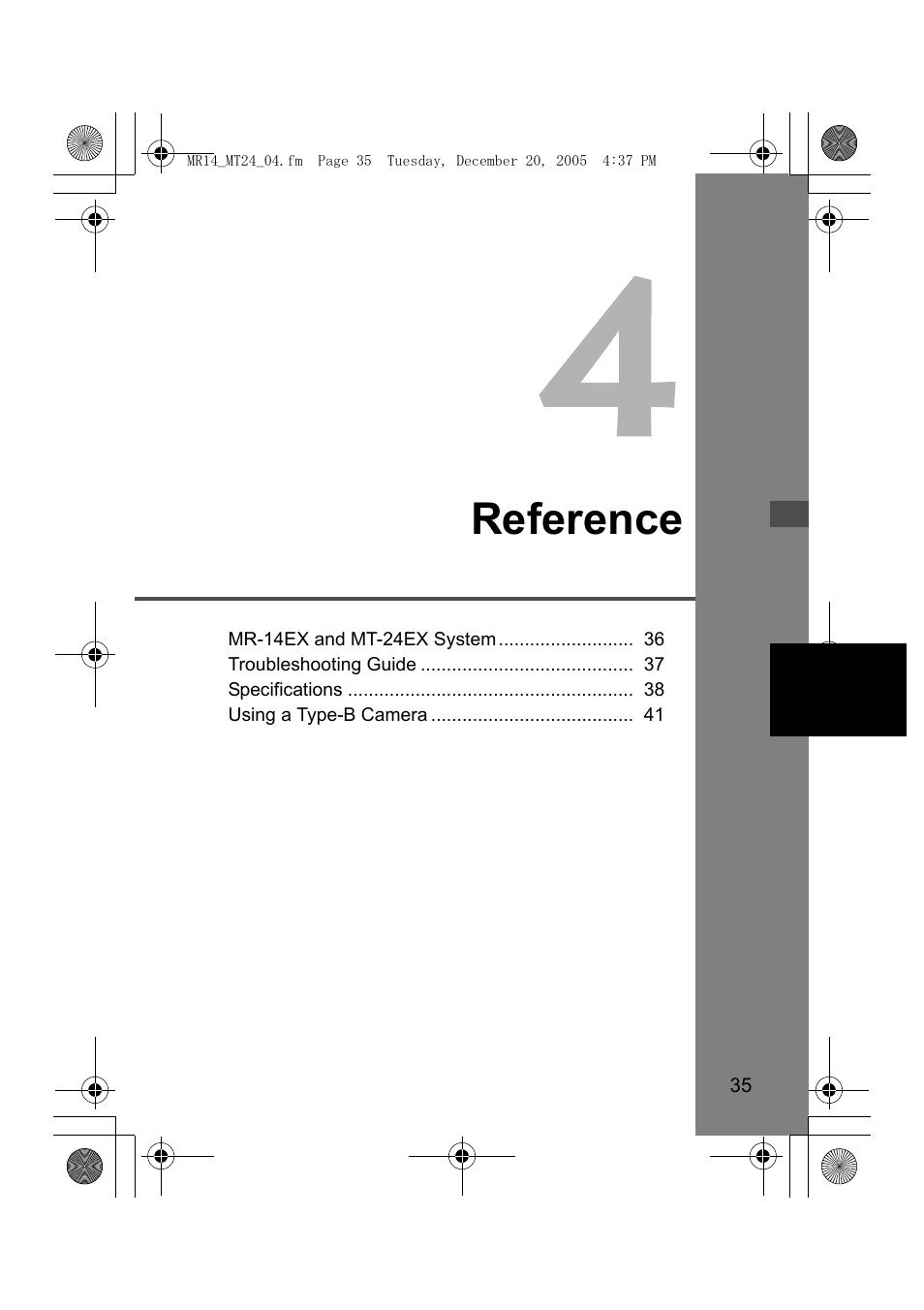 Reference | Canon Macro Twin Lite MT-24EX User Manual | Page 37 / 136