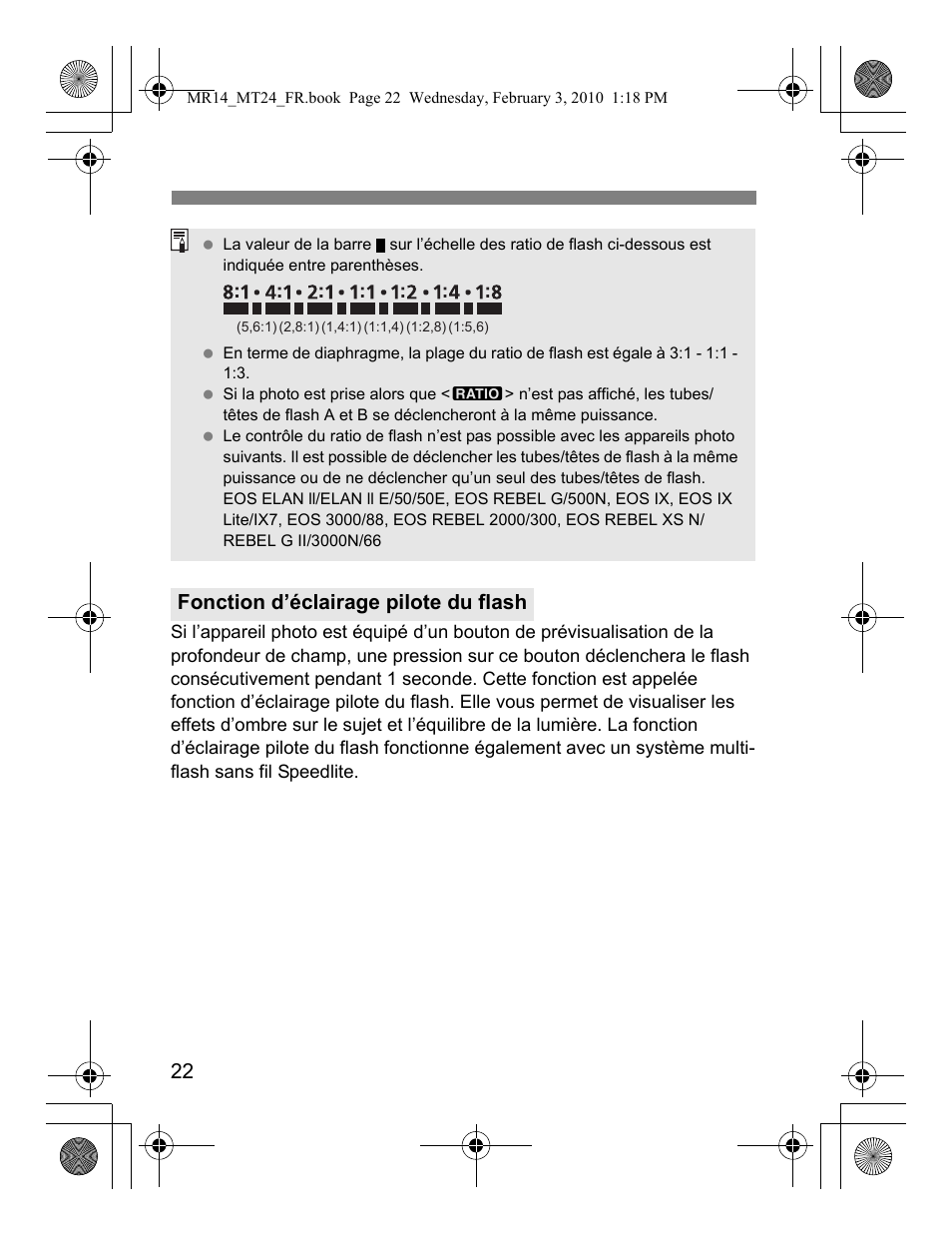 Fonction d’éclairage pilote du flash | Canon Macro Twin Lite MT-24EX User Manual | Page 68 / 136