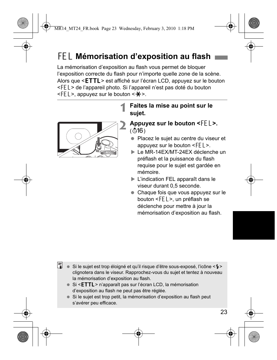 7mémorisation d’exposition au flash | Canon Macro Twin Lite MT-24EX User Manual | Page 69 / 136