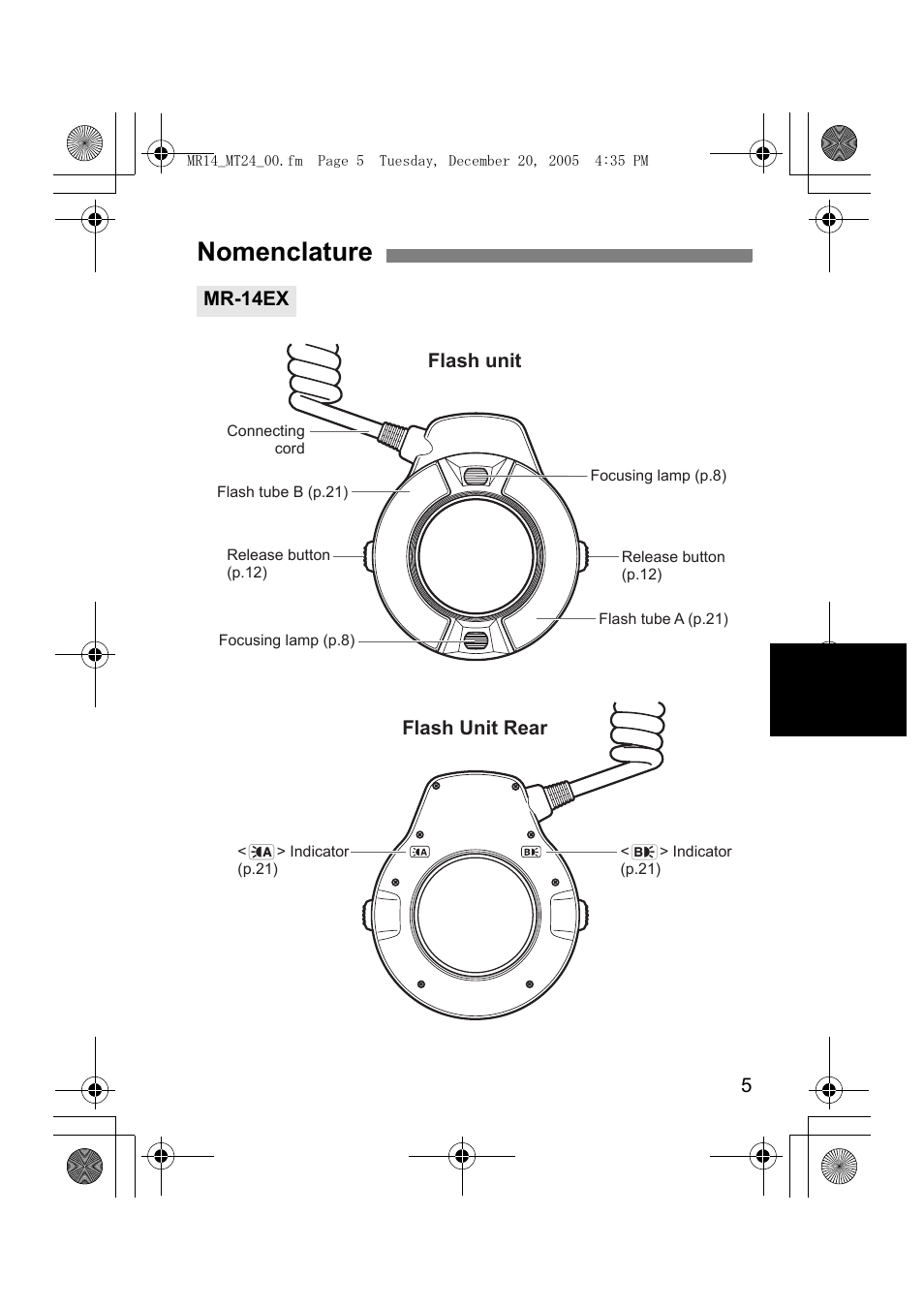 Nomenclature | Canon Macro Twin Lite MT-24EX User Manual | Page 7 / 136