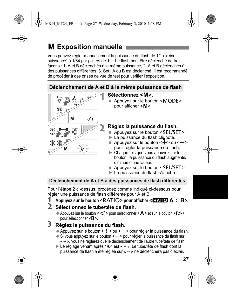 Qexposition manuelle | Canon Macro Twin Lite MT-24EX User Manual | Page 73 / 136