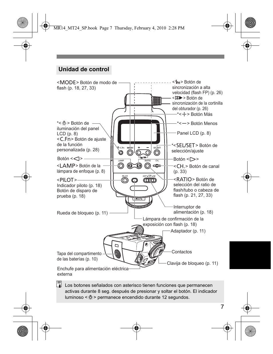 7unidad de control | Canon Macro Twin Lite MT-24EX User Manual | Page 97 / 136