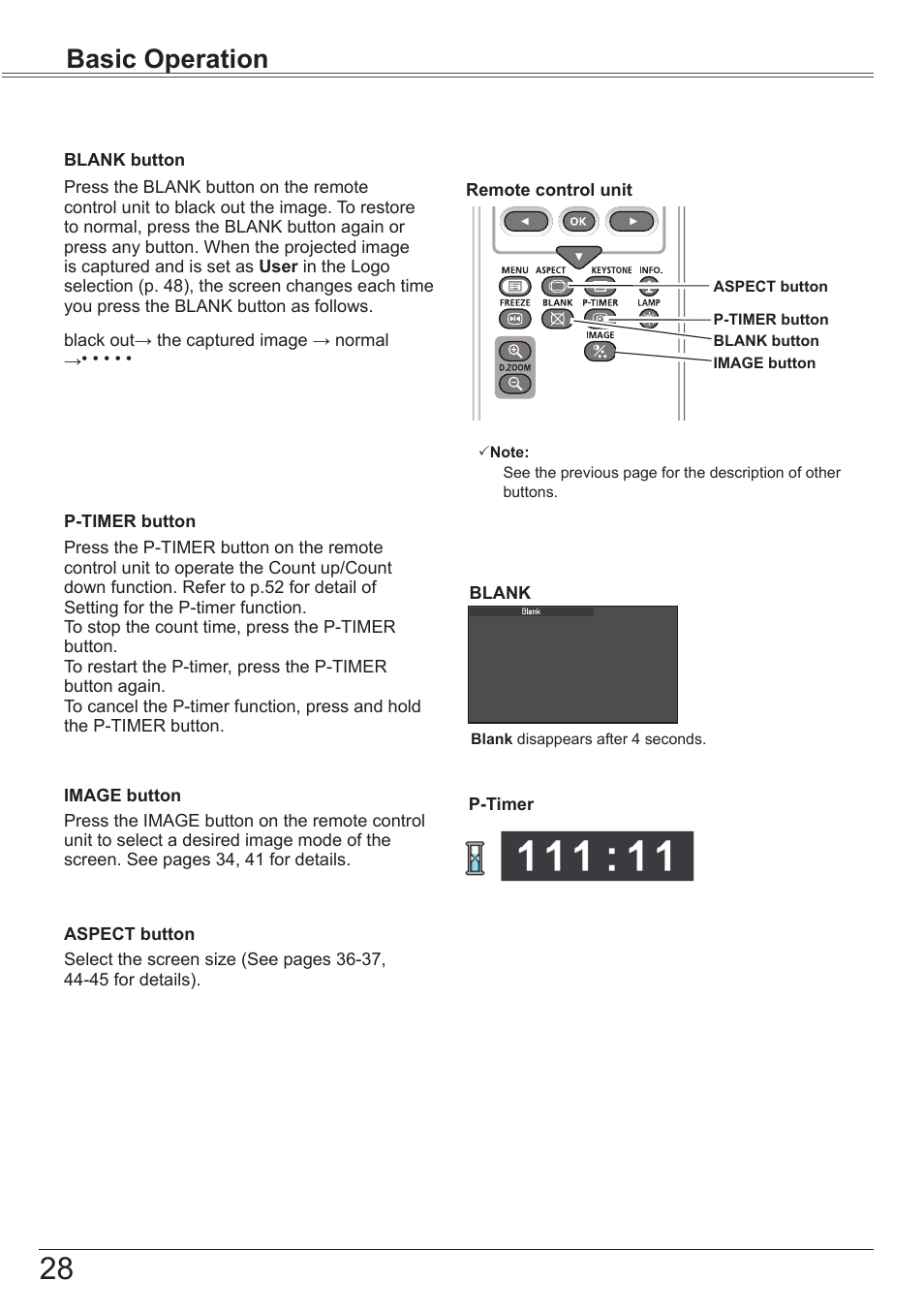 Basic operation | Canon LV-7292S User Manual | Page 28 / 77