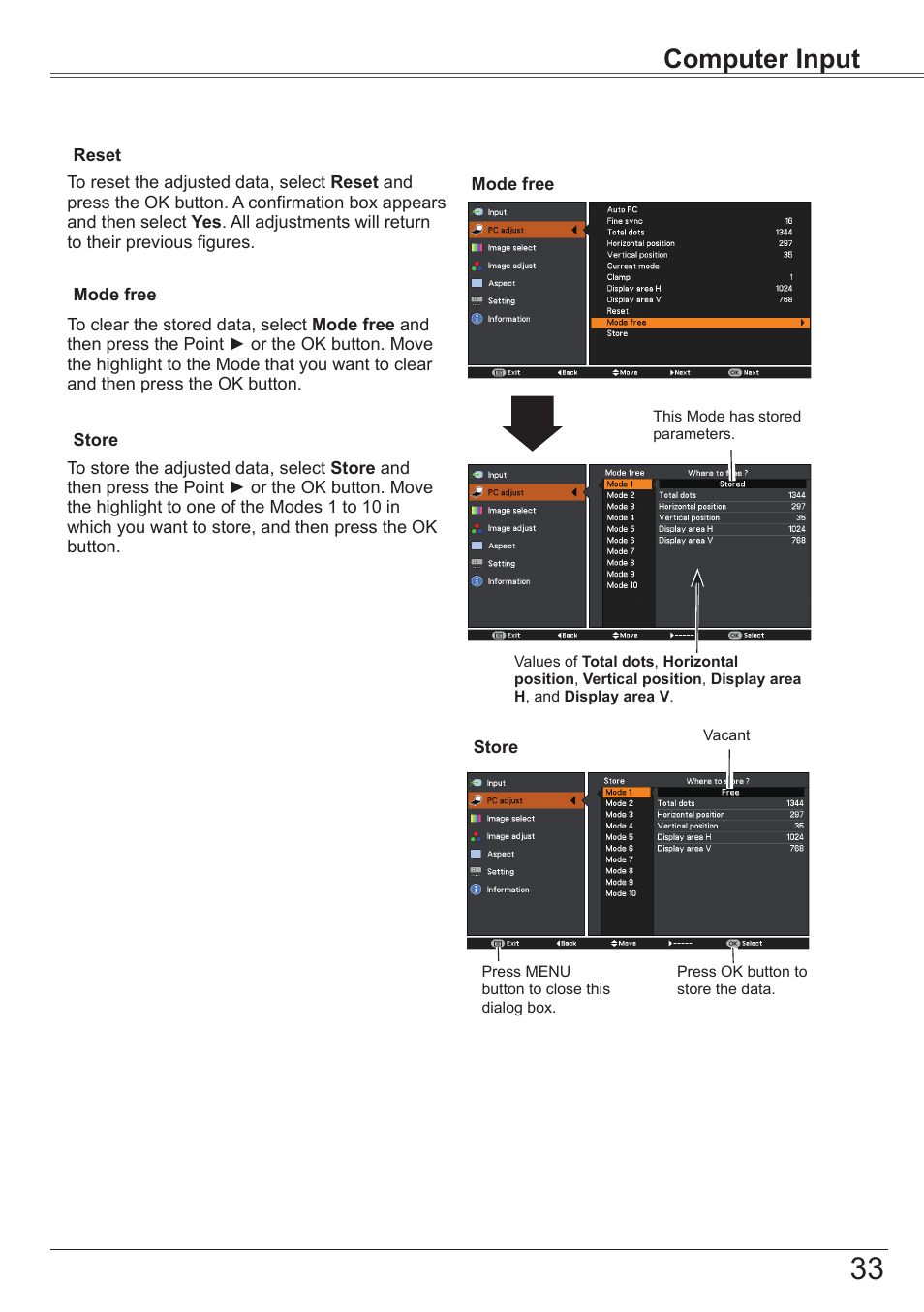 Computer input | Canon LV-7292S User Manual | Page 33 / 77