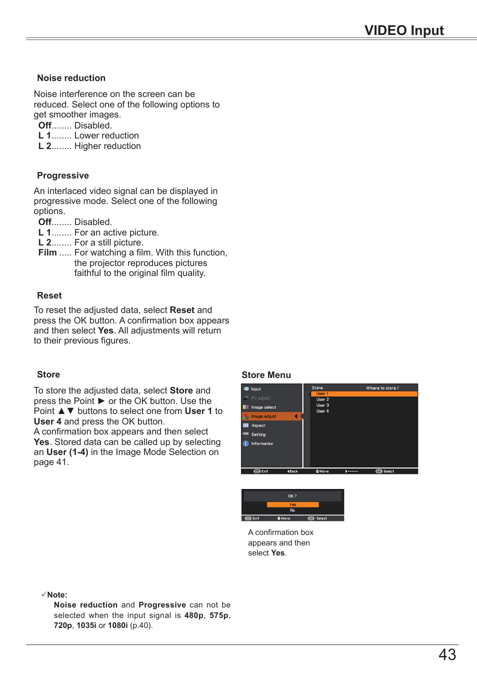 Video input | Canon LV-7292S User Manual | Page 43 / 77