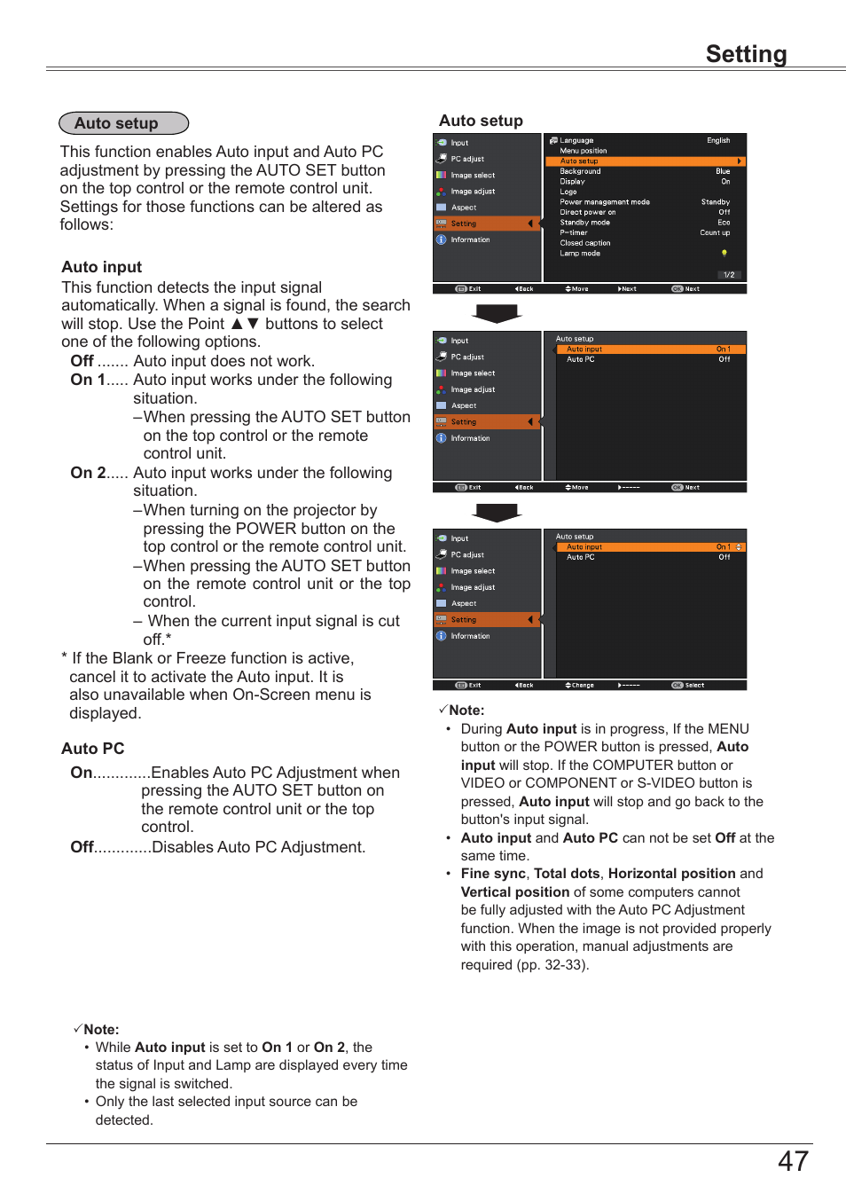 Setting | Canon LV-7292S User Manual | Page 47 / 77