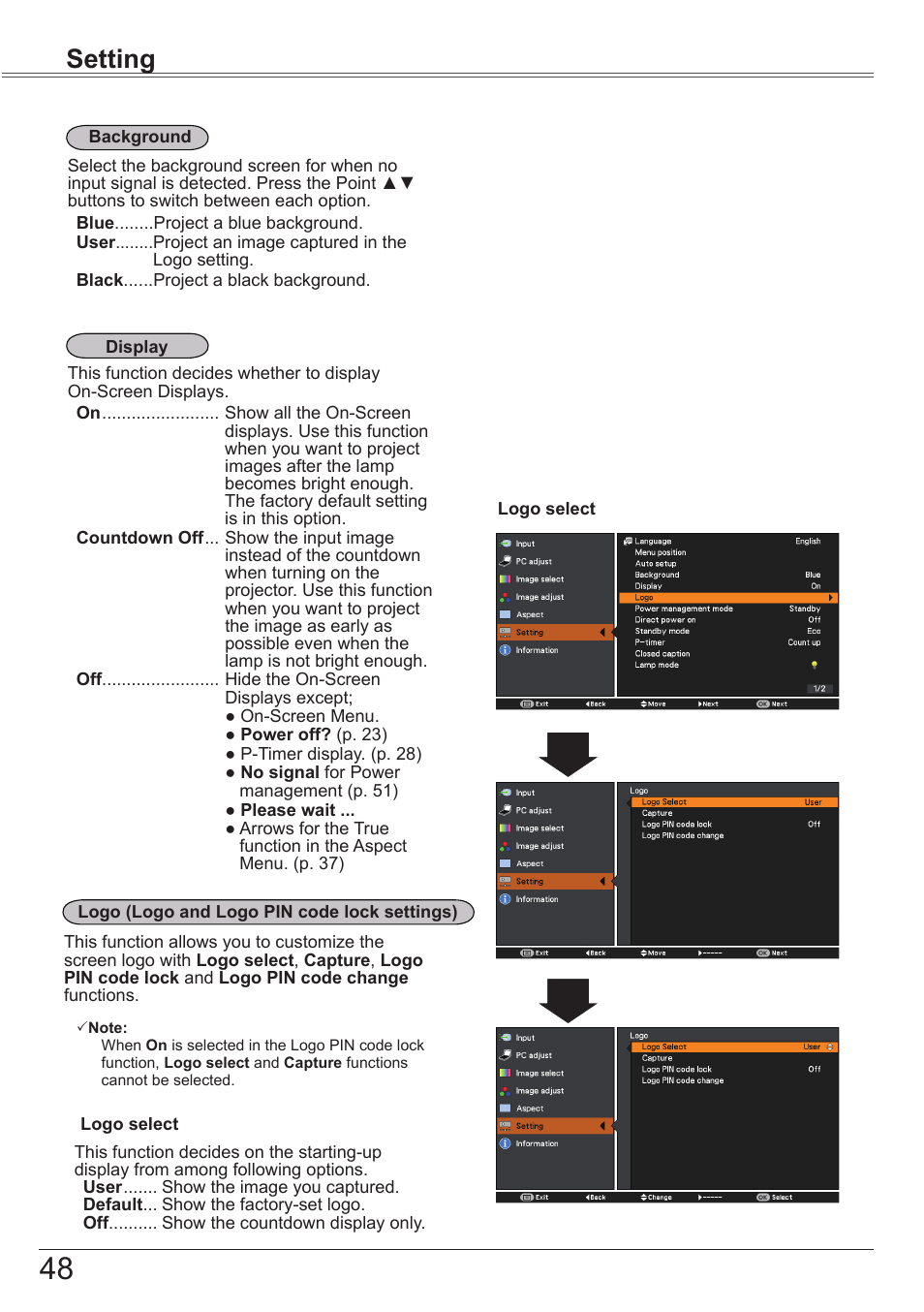 Setting | Canon LV-7292S User Manual | Page 48 / 77