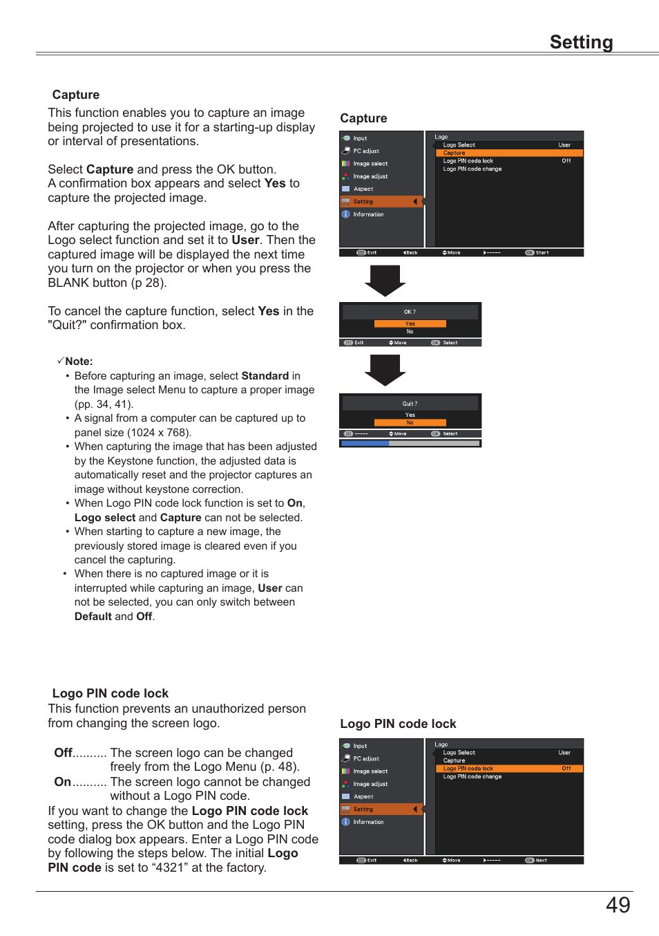 Setting | Canon LV-7292S User Manual | Page 49 / 77