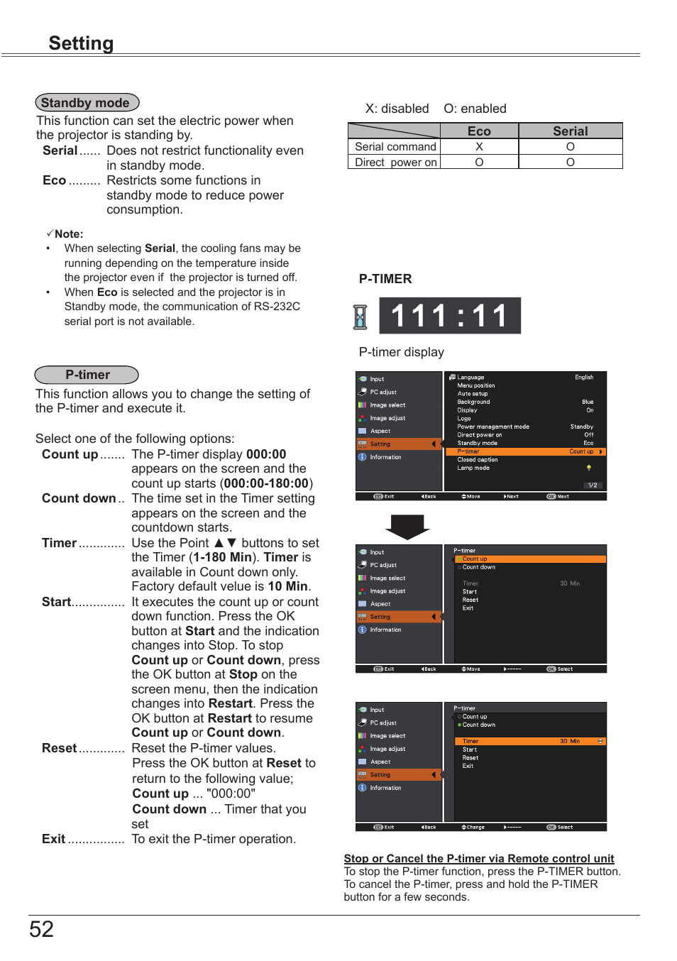 Setting | Canon LV-7292S User Manual | Page 52 / 77