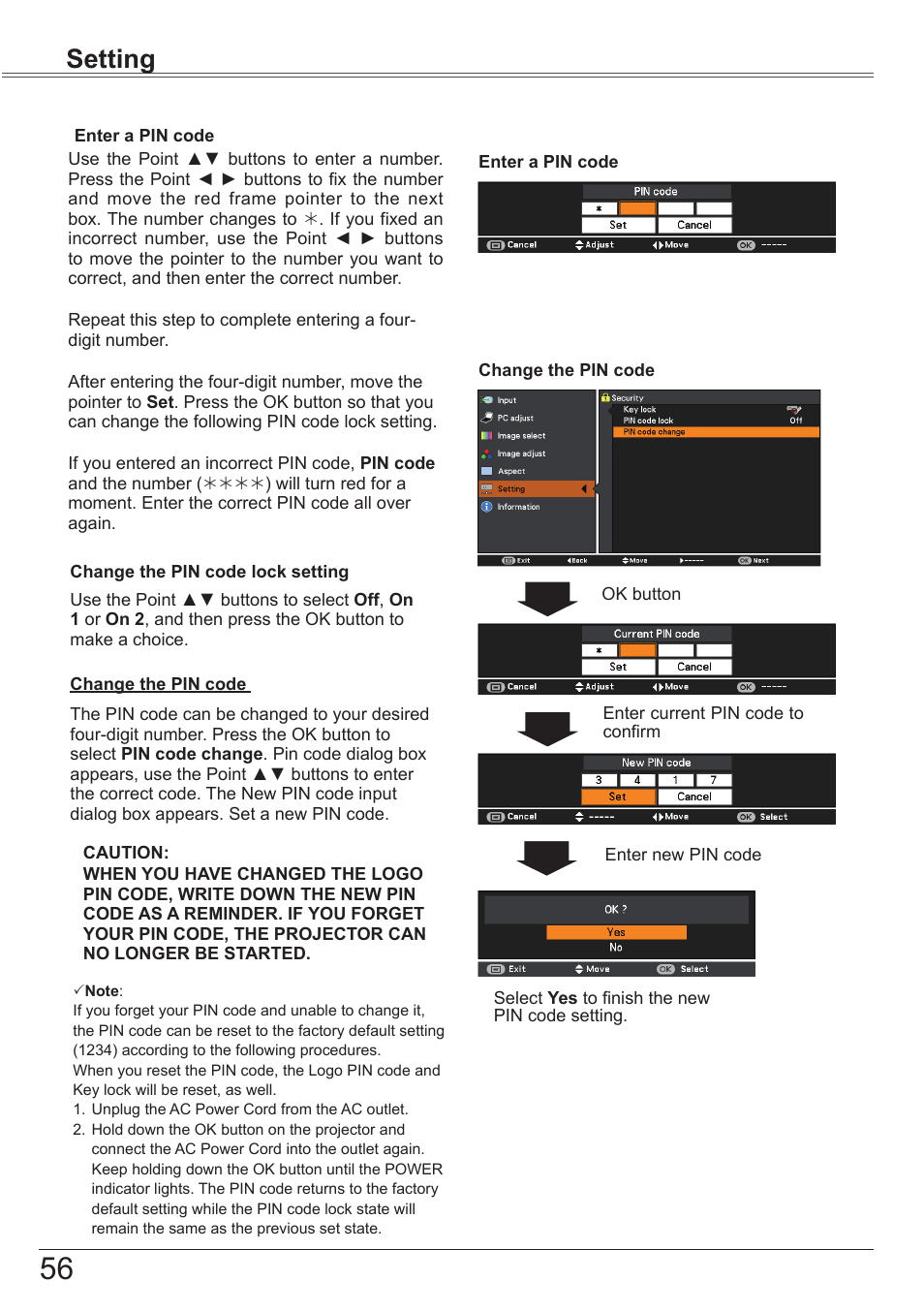 Setting | Canon LV-7292S User Manual | Page 56 / 77