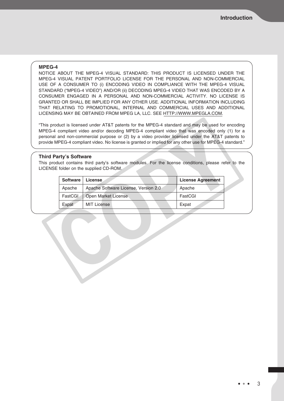 Cop y | Canon VB-C60 User Manual | Page 3 / 30