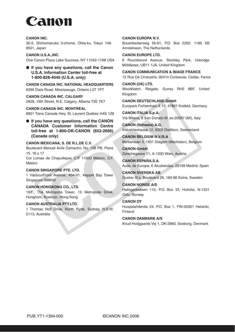 Cop y | Canon VB-C60 User Manual | Page 30 / 30