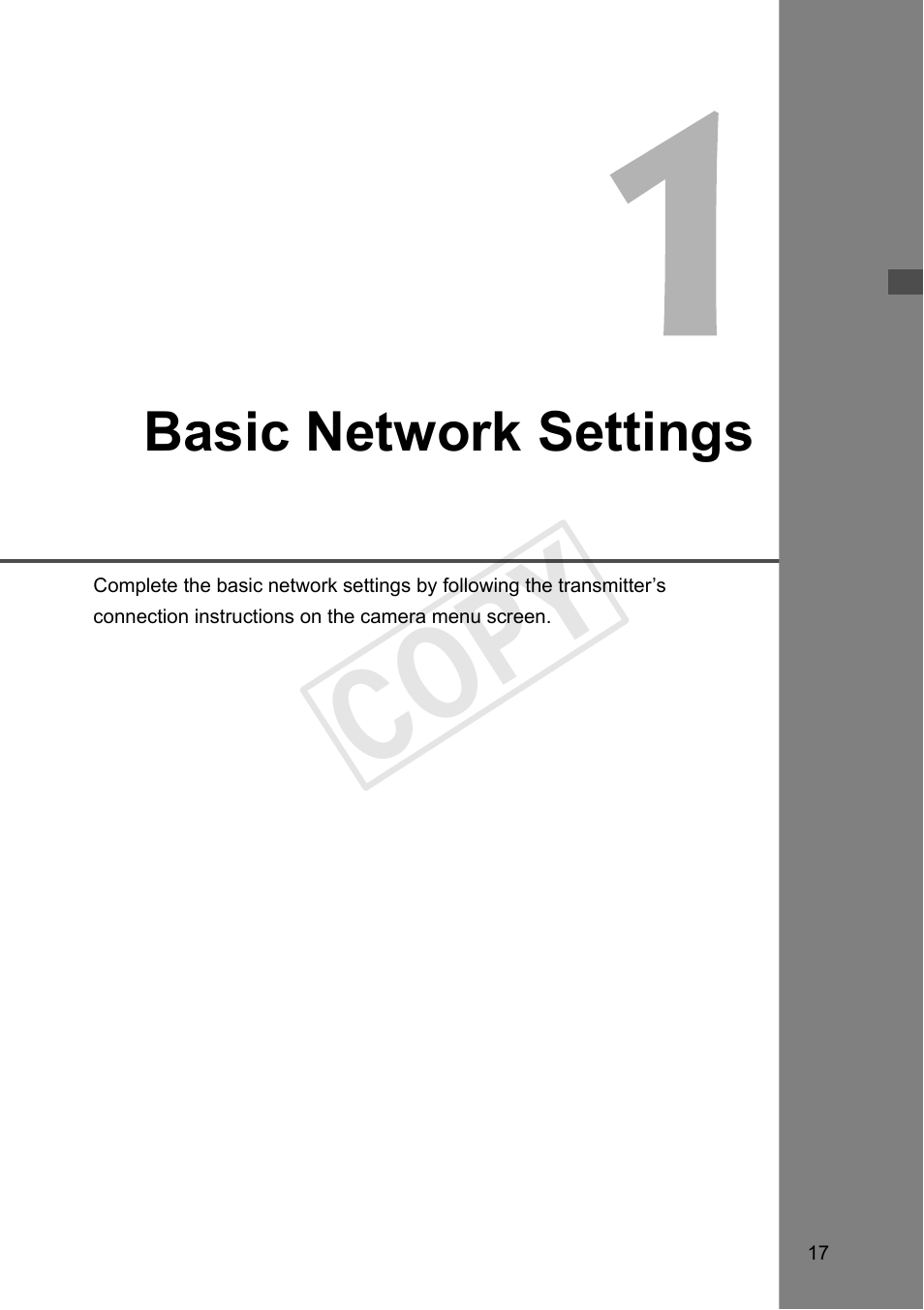 Basic network settings, 1 basic network settings, P.17) | Cop y | Canon Wireless File Transmitter WFT-E7A User Manual | Page 17 / 126