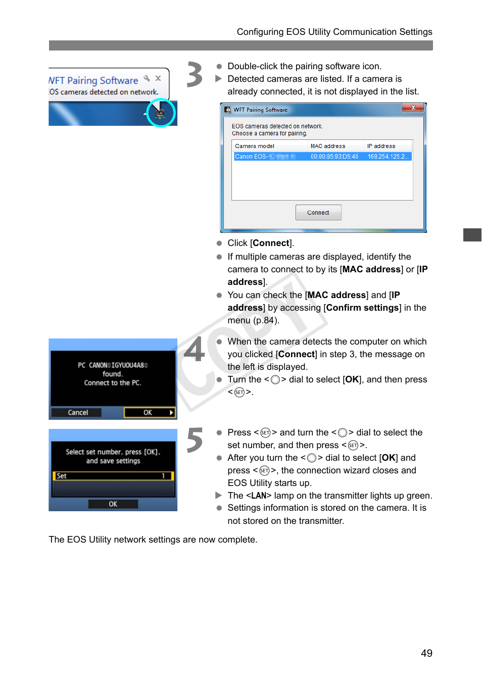 Cop y | Canon Wireless File Transmitter WFT-E7A User Manual | Page 49 / 126