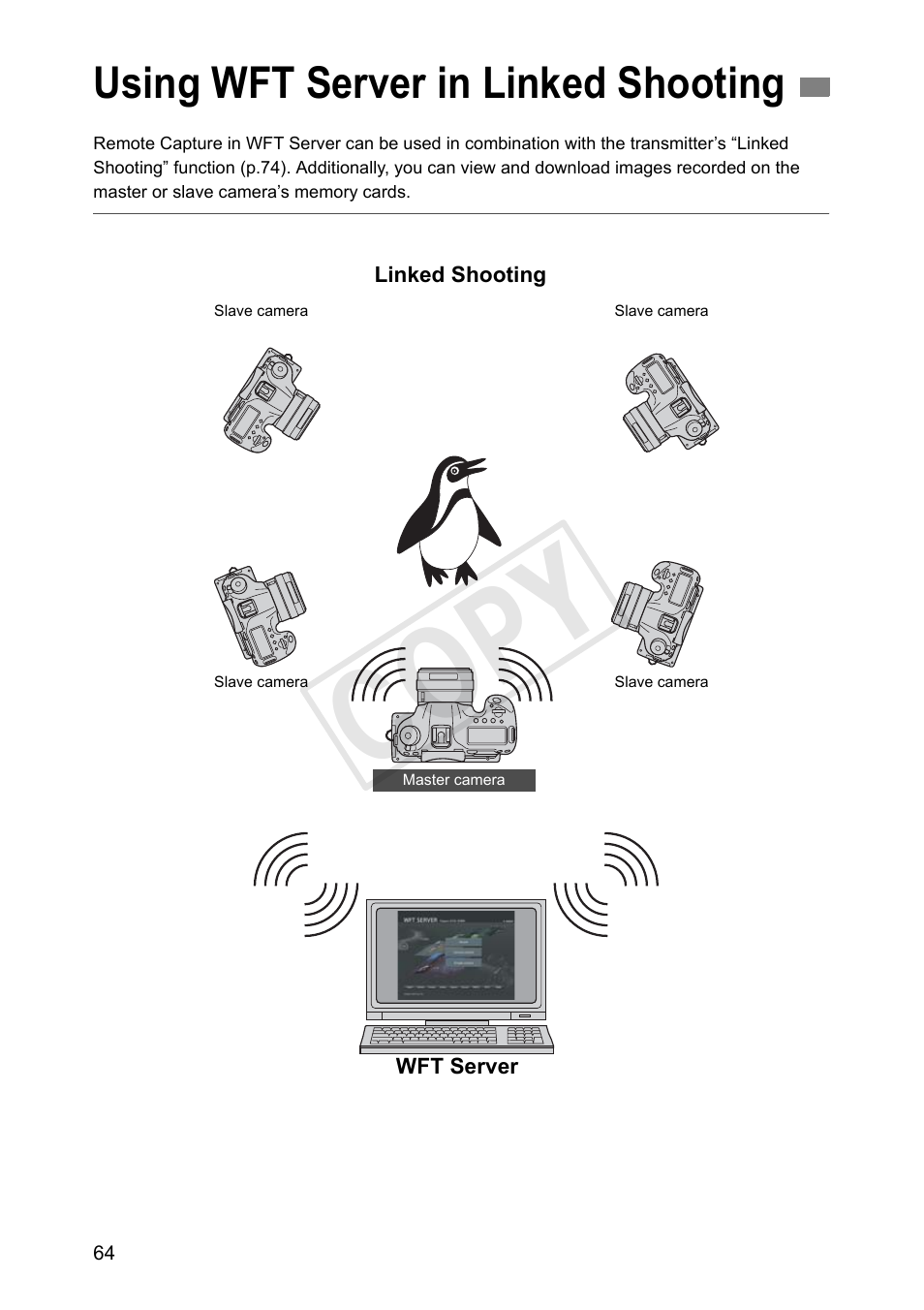 Using wft server in linked shooting, Cop y | Canon Wireless File Transmitter WFT-E7A User Manual | Page 64 / 126