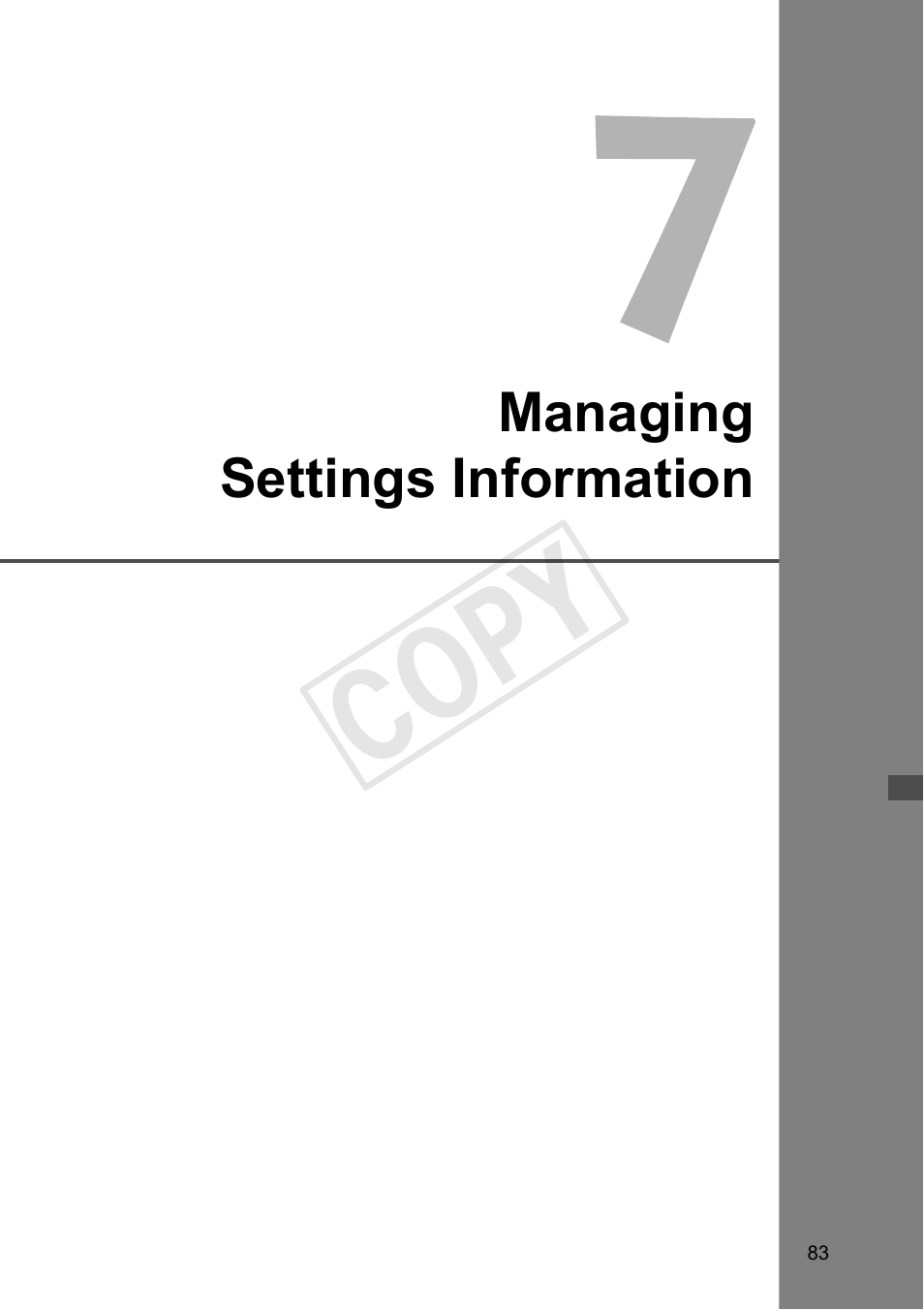 Managing settings information, 7 managing settings information, P.83) | Cop y | Canon Wireless File Transmitter WFT-E7A User Manual | Page 83 / 126