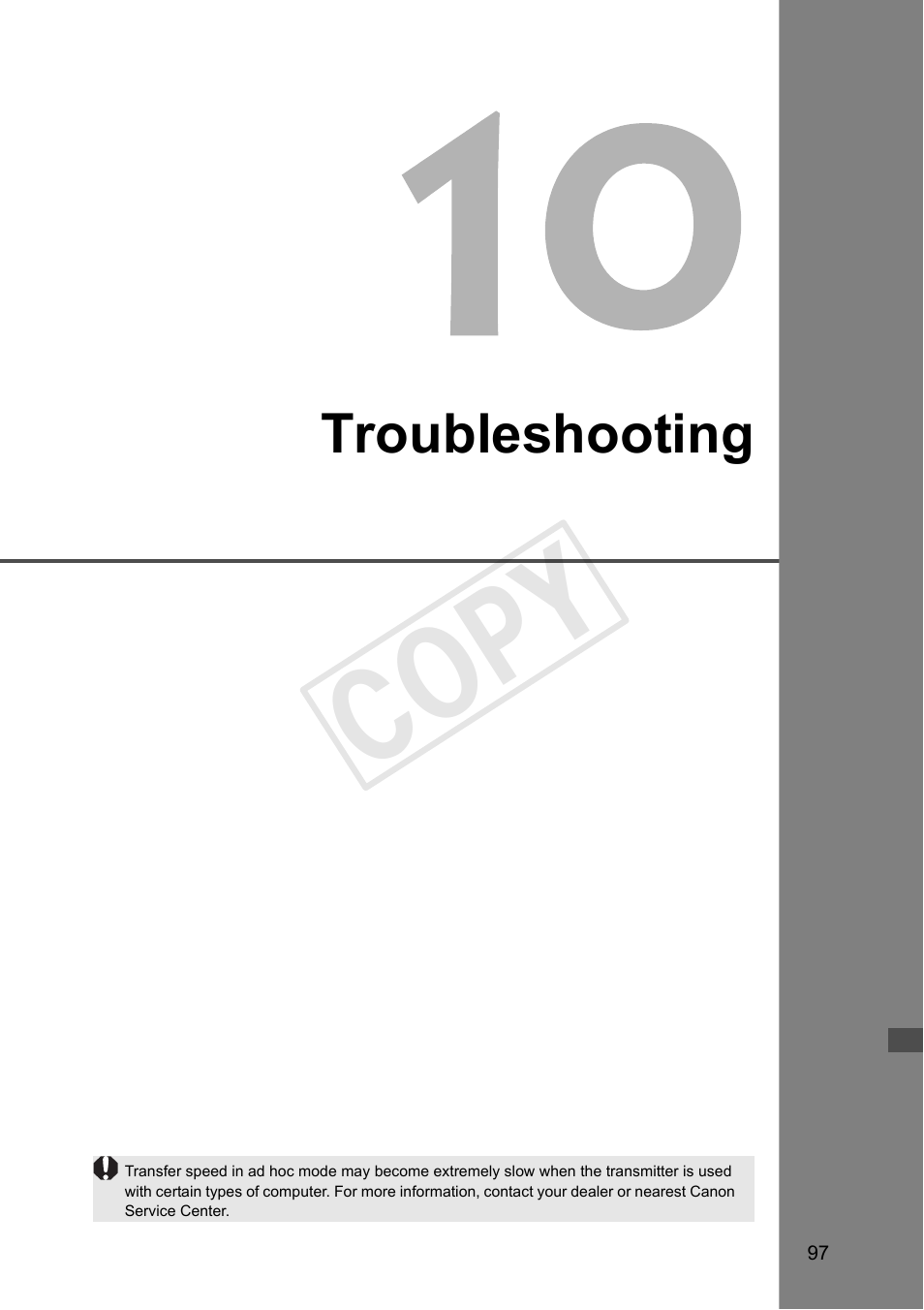 Troubleshooting, Cop y | Canon Wireless File Transmitter WFT-E7A User Manual | Page 97 / 126
