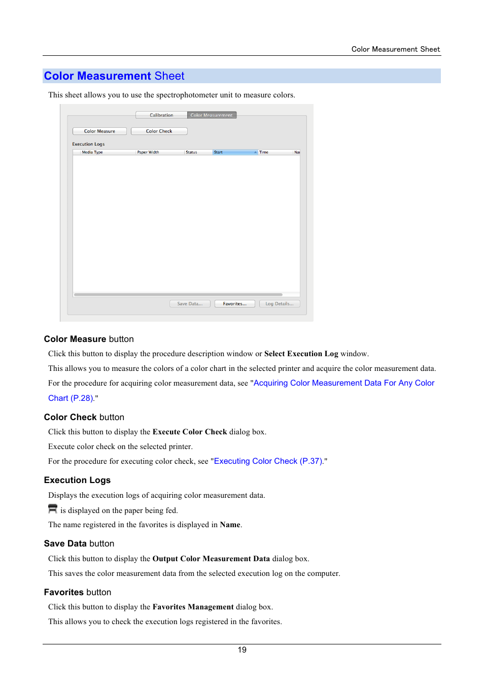 Color measurement sheet, Color | Canon imagePROGRAF iPF8400 User Manual | Page 19 / 48