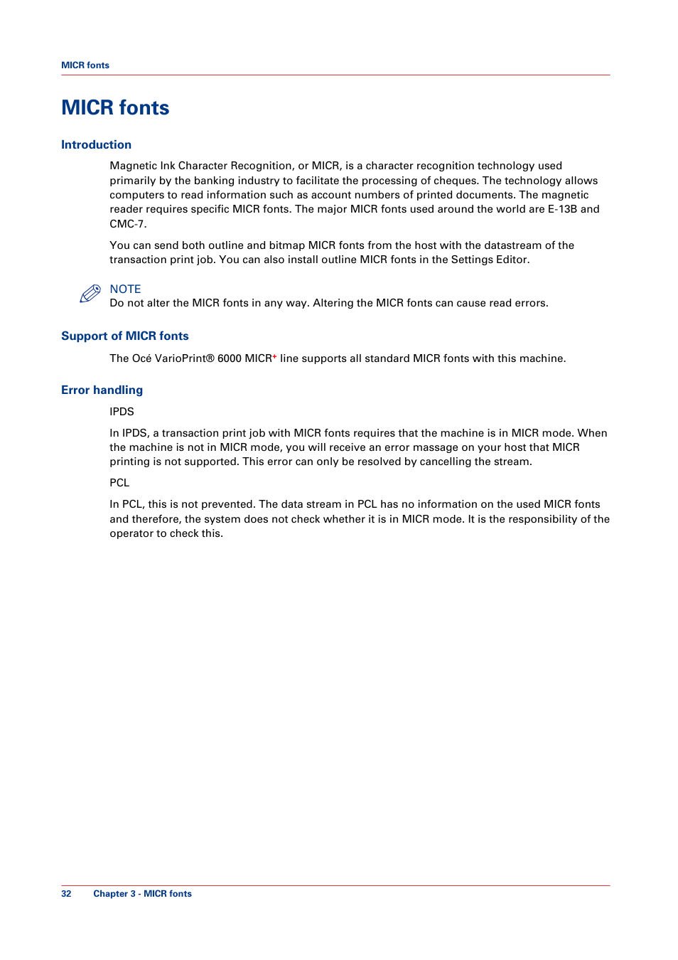 Micr fonts | Canon VarioPrint 6000+ Series User Manual | Page 32 / 44