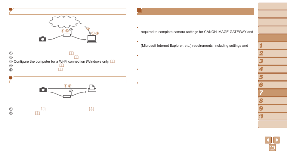 Registering web services, Sending images to a computer, Printing images wirelessly | Canon PowerShot G16 User Manual | Page 127 / 214