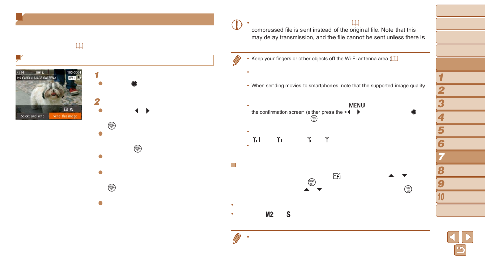 Sending images, Sending images individually, Send images | Images, see “sending images | Canon PowerShot G16 User Manual | Page 142 / 214