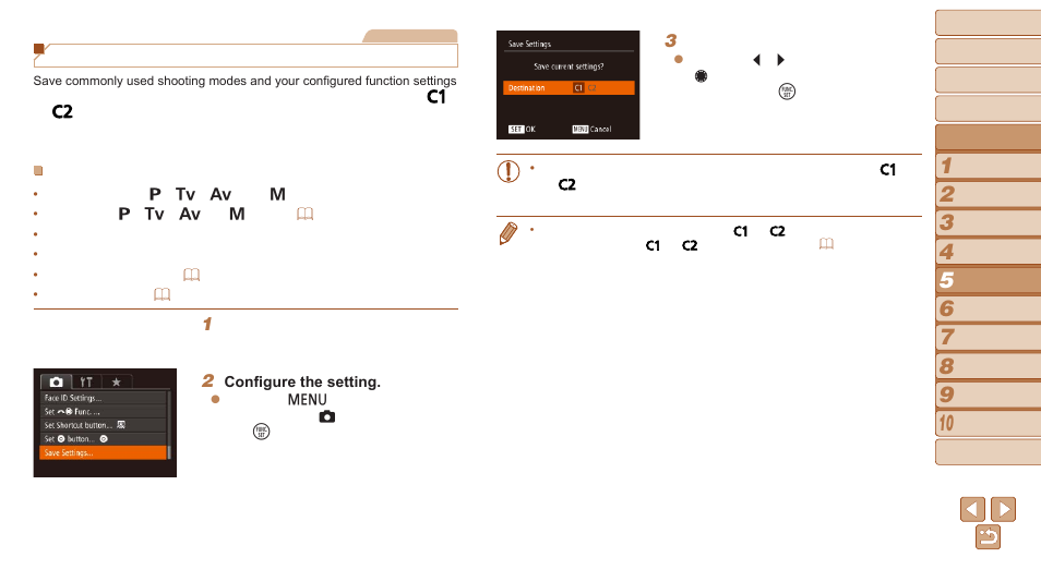 Saving shooting settings | Canon PowerShot G16 User Manual | Page 99 / 214