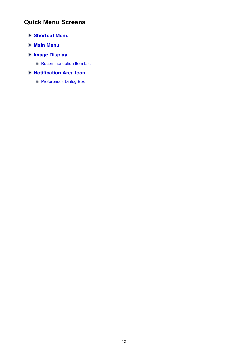 Quick menu screens | Canon PIXMA PRO-1 User Manual | Page 18 / 32