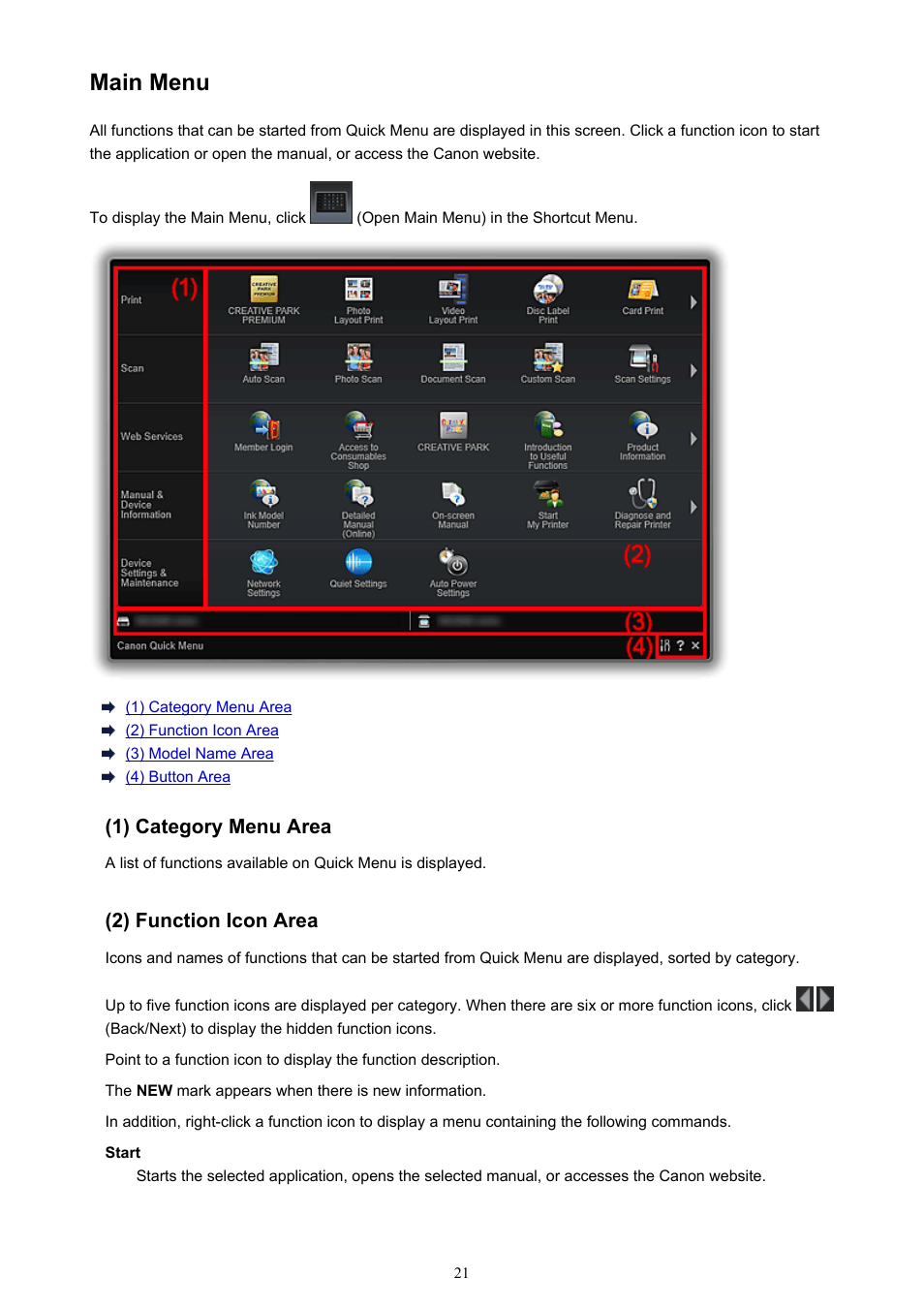 Main menu | Canon PIXMA PRO-1 User Manual | Page 21 / 32