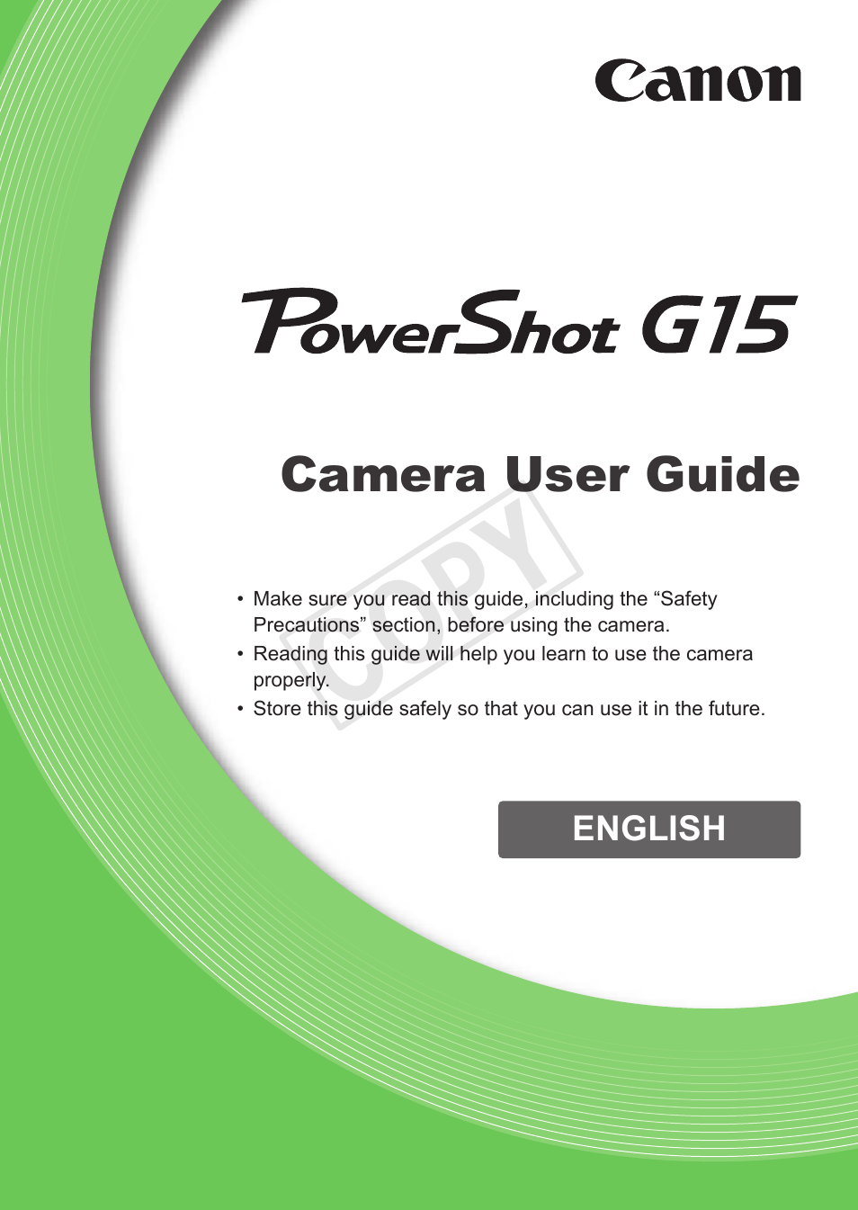 Canon PowerShot G15 User Manual | 316 pages