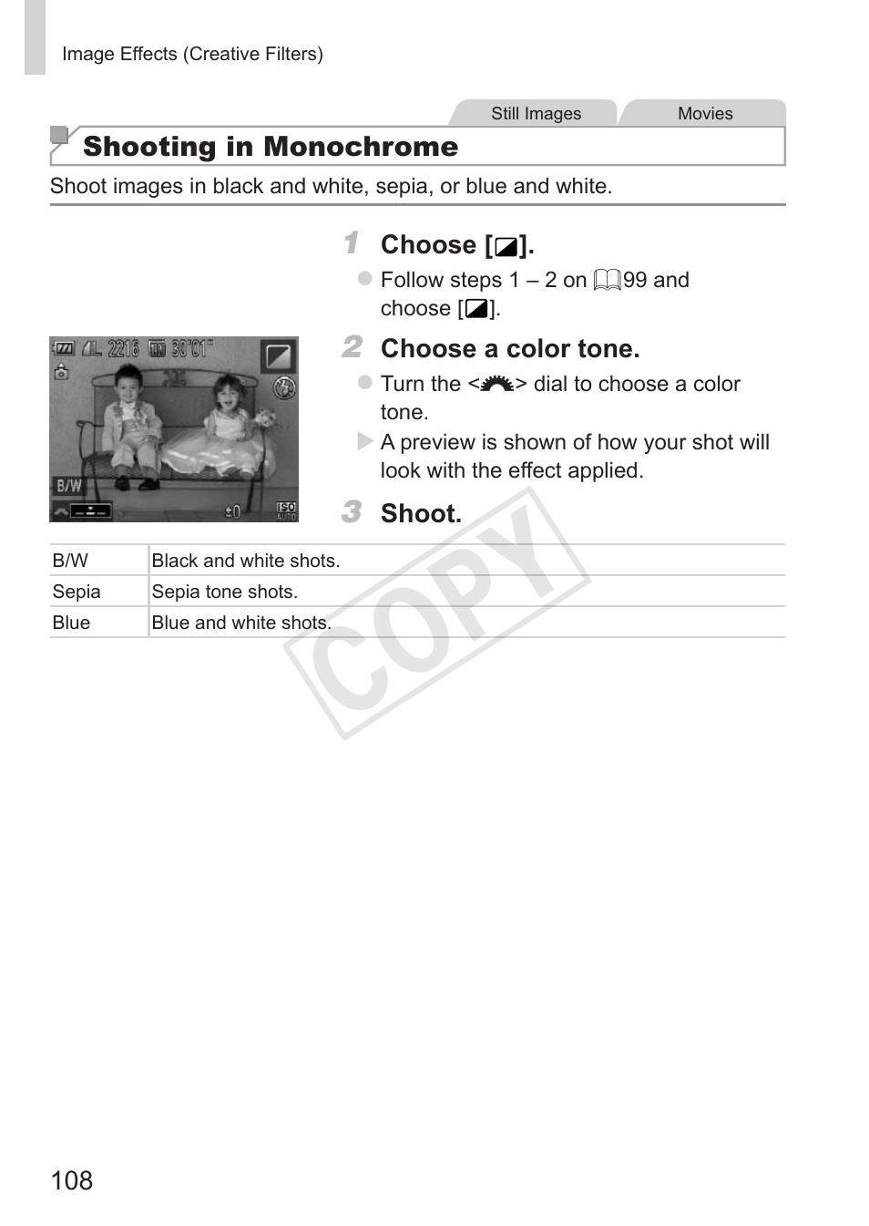 Cop y | Canon PowerShot G15 User Manual | Page 108 / 316