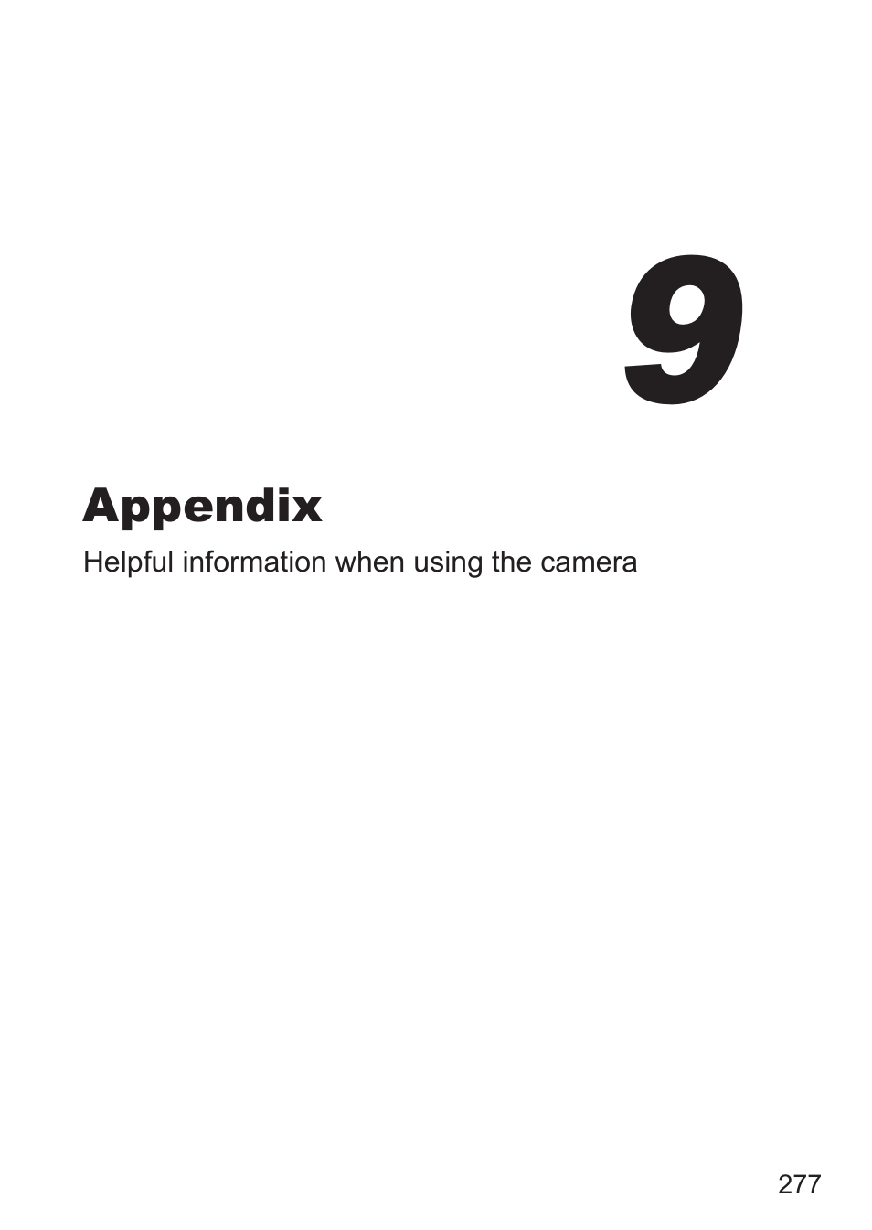 9 appendix, Appendix | Canon PowerShot G15 User Manual | Page 277 / 316