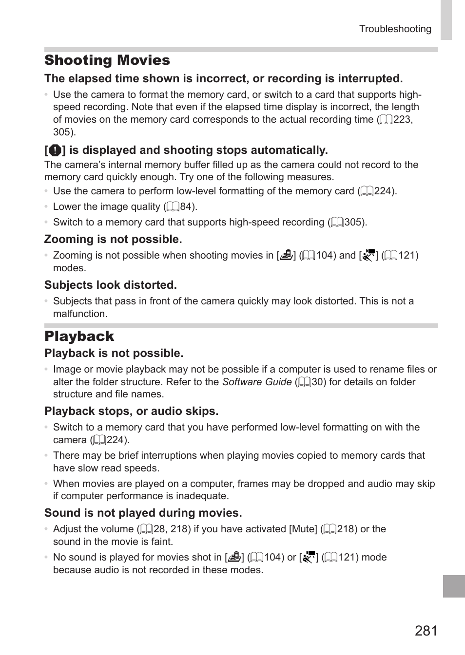 Shooting movies, Playback | Canon PowerShot G15 User Manual | Page 281 / 316
